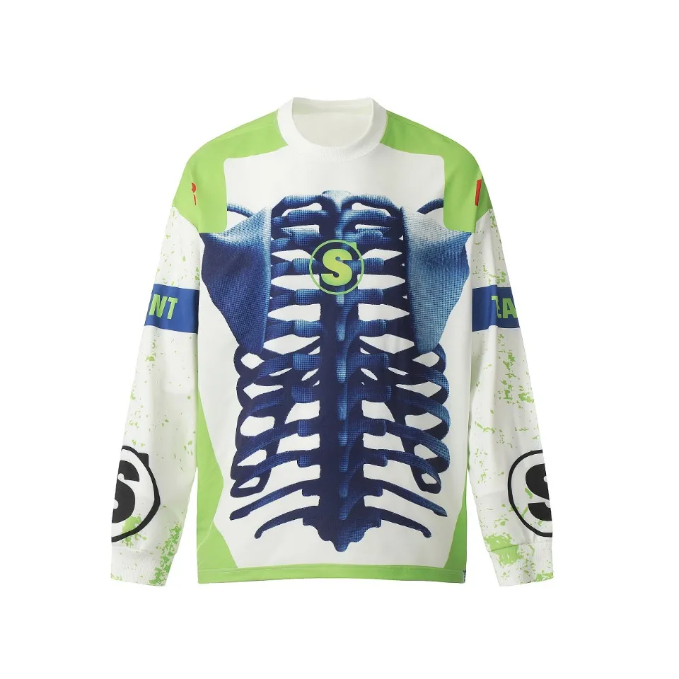 Saint michael tears all-over printed long-sleeved vintage autumn and winter T-shirt Style number: 115 Size: M L XL Wholesale price: 136 Color: Picture color